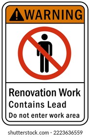 Renovation Work Area Sign And Label Warning