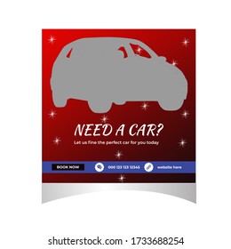 Rent Car For Social Media Instagram Post Banner Template