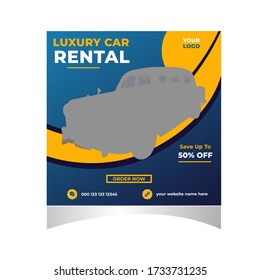 Rent Car For Social Media Instagram Post Banner Template