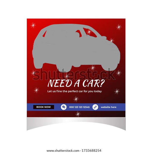 Rent\
car for social media instagram post banner\
template