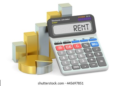 Rent concept, 3D rendering isolated on white background