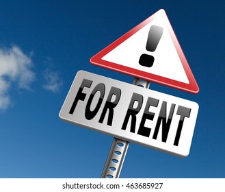 For Rent Or To Let A House, An Appartment, A Car Renting Is Cheaper 3D Illustration