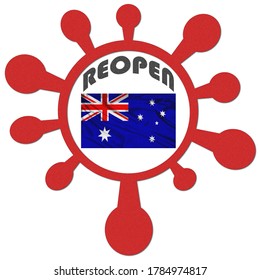 Öffnen Sie das australische Flaggendesign nach einer Pandemie neu