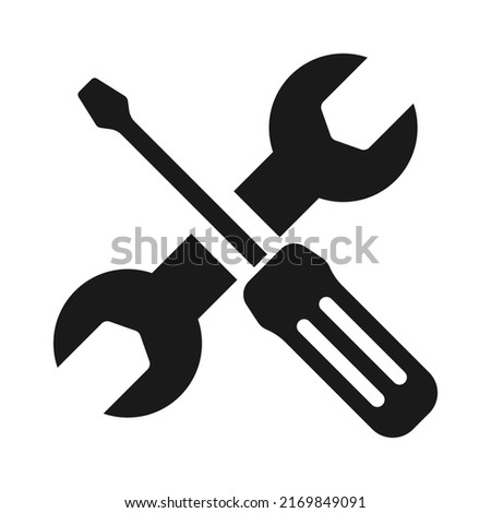 Repair tools icon . Tool icon. setting icon . Wrench and screwdriver. support, Service