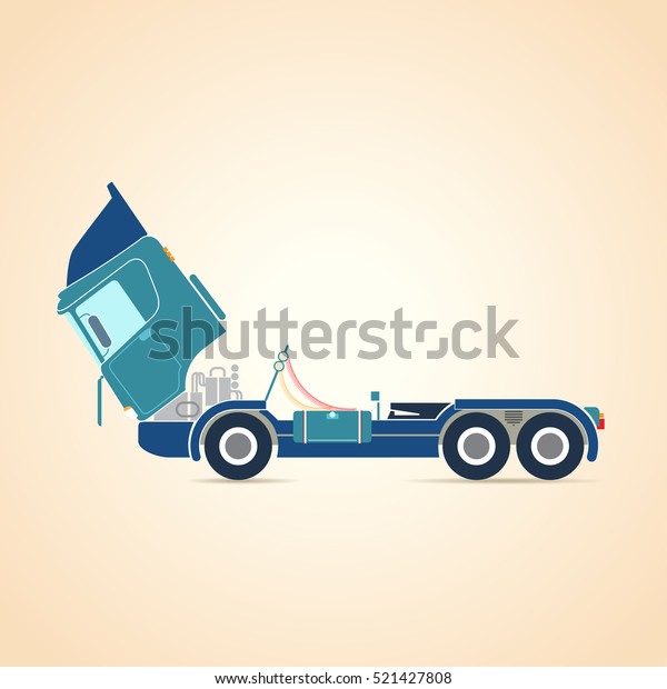 Repair of trucks.\
Illustration