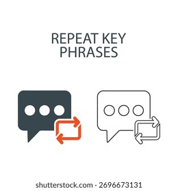 Repeat key phrases Lien art icons. Pay attention, maintain eye contact, use body language effectively, show empathy, avoid interrupting, and share relevant icons. Solid icon collection.