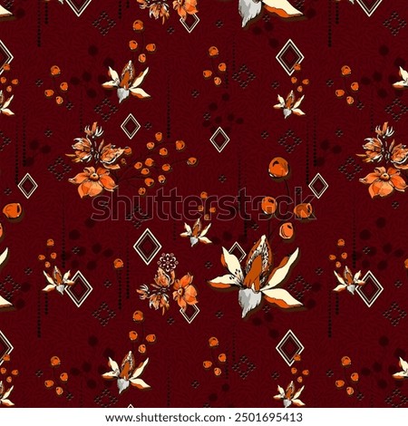 repeat multi colored decorated hand drawn rendered traced embraided ornamental all over base background pattern geometrical texture border ethnic tribal creative