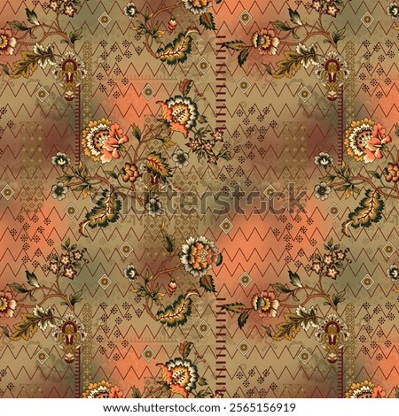 repeat multi colored decorated hand drawn rendered traced embraided ornamental all over base background pattern geometrical texture border ethnic tribal creative