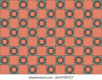  a repeating checkerboard pattern. The squares are alternating between a reddish-orange and a gray-brown color. 