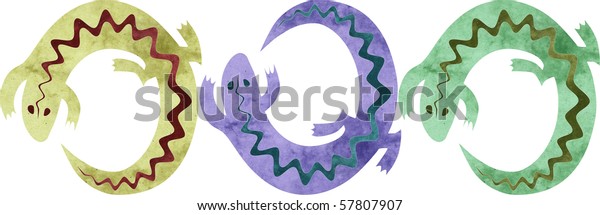 Repeating Pattern Curvedup Lizards Paper Texture Stock Illustration ...