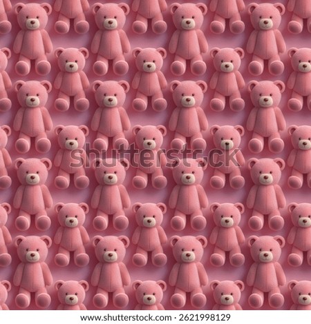 Repeating pattern of cute pink teddy bears ready for any playful project.