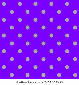 Repeating pattern. Polka dot. Background: electric purple, dot: steel grey. Modern Halloween colors