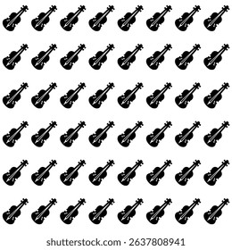 A repeating pattern of stylized violins on a white background