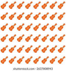 A repeating pattern of stylized violins on a white background