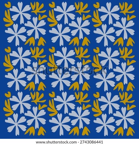 Repetitive hand drawn flower pattern.