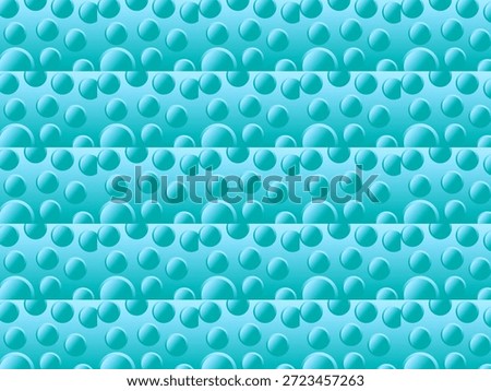 A repetitive pattern of 3D light blue bubbles on a turquoise background.