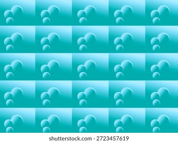 A repetitive pattern of 3D teal bubbles on a light blue background.
