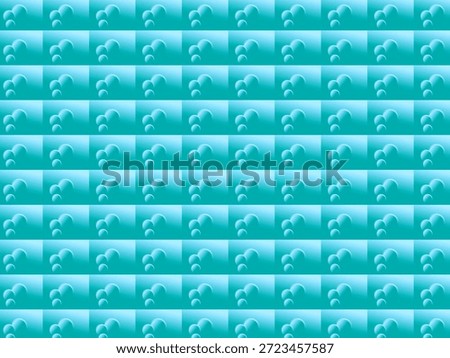 A repetitive pattern of 3D teal bubbles on a light blue background.