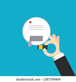 Replacing battery in smoke detector. Clipart image poster - Powered by Shutterstock