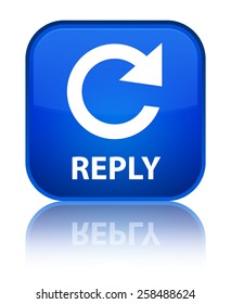 Reply (rotate Arrow Icon) Blue Square Button