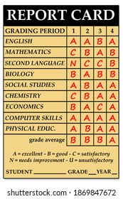 Report Card With High School Courses