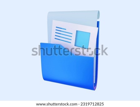 Report folder data 3d illustration