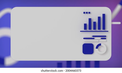 Report graph presentation concept, trendy 3d illustration, 3d render.