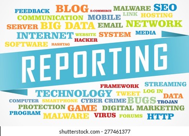 Reporting Word On Collage Word Concept Stock Illustration 277461377 ...