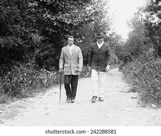 Representative Nicholas Longworth And His Brother-in-law And Fellow Republican Politician, Theodore Roosevelt Jr., Taking A Walk In The Country. 1921.