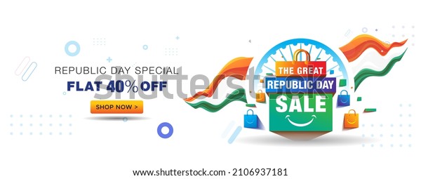 Republic day India Sale and offer banner\
template\
creative.
