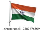 Republic india flag orange white green color symbol patriorism war military soldier conflict protest china asia country freedom celebration august january nation democracy holiday banner.3d render