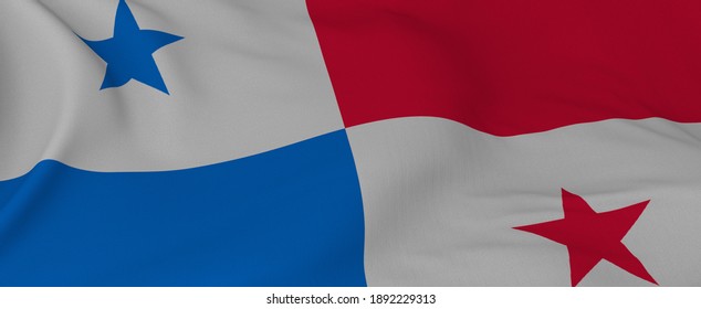 Republic of Panama flag waving wide format