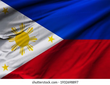 Republic Philippines Flag Blowing Wind Background Stock Illustration ...