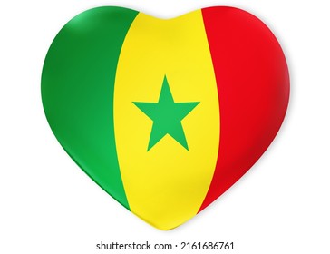 Republic Senegal Flag Shape Heart Background Stock Illustration ...