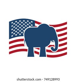 Republican Elephant Us Flag Political Party Stock Vector (royalty Free 