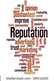 Reputation, word cloud concept on white background.