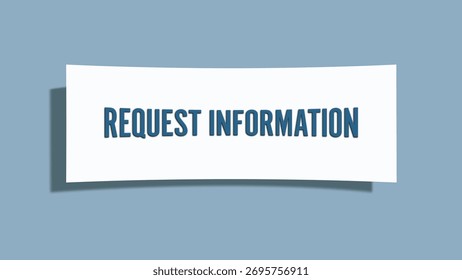 Request Information. A card isolated on blue background.