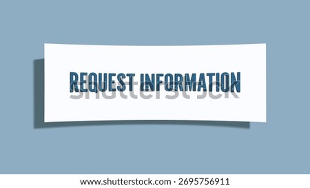 Request Information. A card isolated on blue background.