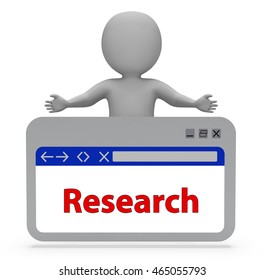 Research Webpage Representing Gathering Data 3d Rendering
