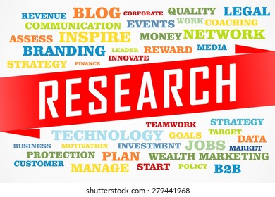 Research Word Collage Concept On Red Stock Illustration 279441968 ...