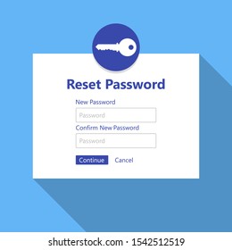 Reset Password Illustration Reset forgotten password concept Blue Background