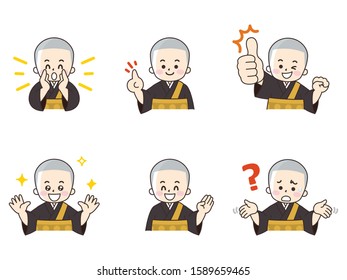 A resident man with various gestures