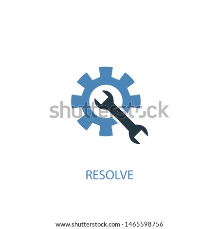 resolve concept 2 colored icon. Simple blue element illustration. resolve concept symbol design. Can be used for web and mobile UI/UX