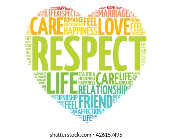 Respect Concept Heart Word Cloud Stock Illustration 426157495 ...