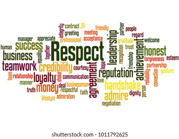 Respect Word Cloud Concept On White Stock Illustration 1011792625 ...