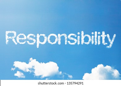 Responsibility A Cloud Word On Sky