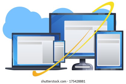 Responsive web design across various devices - Illustration