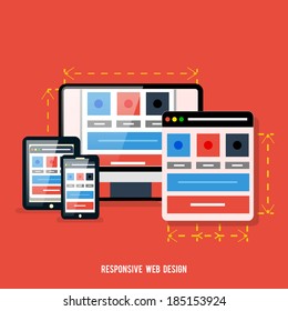 Responsive web design concept. Raster version