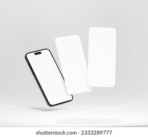 Responsive Web Design and website Mockup, Devices Collection Mockups, Smartphone desktop tablet laptop Mockup template. 3D Rendering.