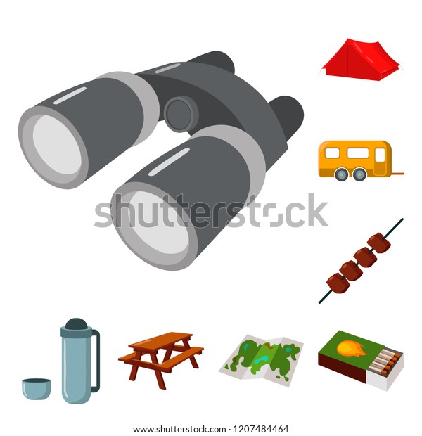 Rest
in the camping cartoon icons in set collection for design. Camping
and equipment bitmap symbol stock web
illustration.